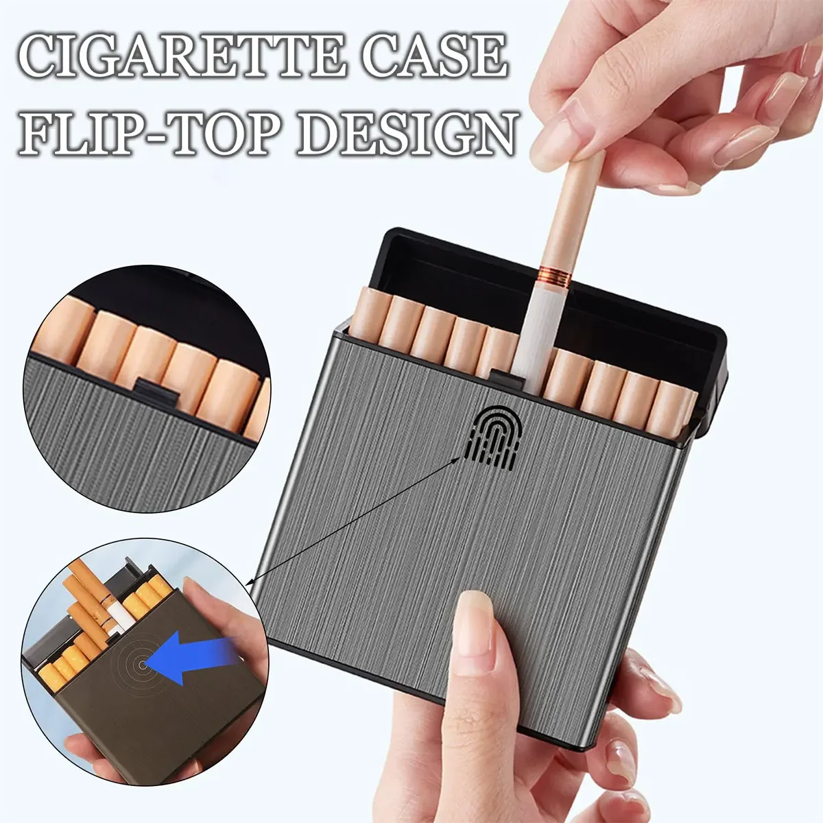Smoking & Vaping Accessories - Вместительный портсигар с откидной крышкой, вмещает